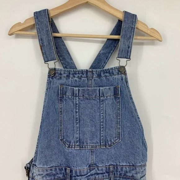 Nature Denim Women's Tapered Distressed Light Denim Overalls Size M NWT - Picture 3 of 14